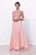 Nox Anabel - 5151 Embroidered Bateau Neck A-Line Gown in Pink