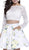 Nox Anabel - 6220 Long Sleeve Illusion Bateau Floral Cocktail Dress
