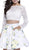Long Sleeve Illusion Bateau Floral Cocktail Dress