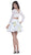 Long Sleeve Illusion Bateau Floral Cocktail Dress