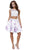 Two-Piece Bateau Floral A-Line Cocktail Dress