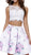 Two-Piece Bateau Floral A-Line Cocktail Dress