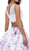 Two-Piece Bateau Floral A-Line Cocktail Dress