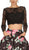 Two-Piece Lace Illusion Long Sleeve Cocktail Dress