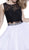 Two-Piece Lace Bateau Flutter Cocktail Dress