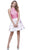 Embroidered High Halter Cocktail Dress