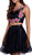 Embroidered Two-Piece Short A-line Dress