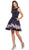 Nox Anabel - 6233 Chic Floral-Printed Bateau Cocktail Dress