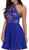 Embroidered Halter Chiffon Short Dress
