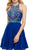 High Illusion Racerback Bejeweled Cocktail Dress