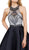 High Halter Illusion Lattice Cocktail Dress