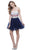 Embroidered Laced Up Tulle Cocktail Dress