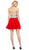 Embroidered Laced Up Tulle Cocktail Dress