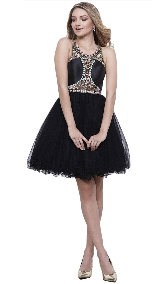 Beaded Sleeveless Cocktail Dress