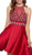 Ornate High Halter Illusion Cocktail Dress