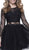 Two Piece Lace Long Sleeve Short Party Dress