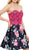Two-Piece Lace Corset Floral Cocktail Dress