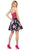 Two-Piece Lace Corset Floral Cocktail Dress