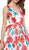 V-Neckline Floral Print A-Line Cocktail Dress