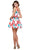V-Neckline Floral Print A-Line Cocktail Dress