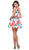 Nox Anabel - 6286 V-Neckline Floral Print A-Line Cocktail Dress