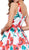 V-Neckline Floral Print A-Line Cocktail Dress