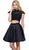 Two Piece Embellished A-line Cocktail Dress