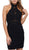 Lace Appliqued High Halter Illusion Dress