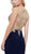 Nox Anabel - Gilded Bateau Neck Sheath Cocktail Dress 6312 In Blue
