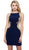 Gilded Bateau Neck Sheath Cocktail Dress