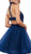 Illusion High Halter A-line Dress