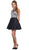 Embellished Illusion Halter A-line Dress