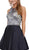 Embellished Illusion Halter A-line Dress