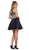 Embellished Illusion Halter A-line Dress
