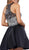Embellished Illusion Halter A-line Dress