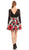 Long Sleeved Two-Piece Floral Party Cocktail Dress