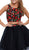 Two Piece Floral Embroidered Tulle Cocktail Dress