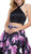 Nox Anabel - 6347 Two Piece Halter Floral Pleated Cocktail Dress