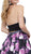 Two Piece Halter Floral Pleated Cocktail Dress