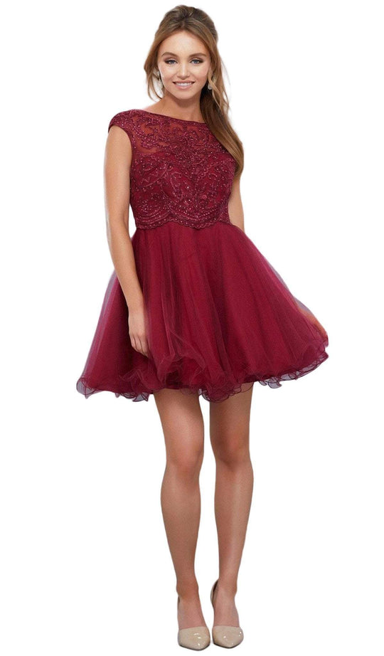 Nox Anabel - 6350 Illusion Bateau A-line Dress