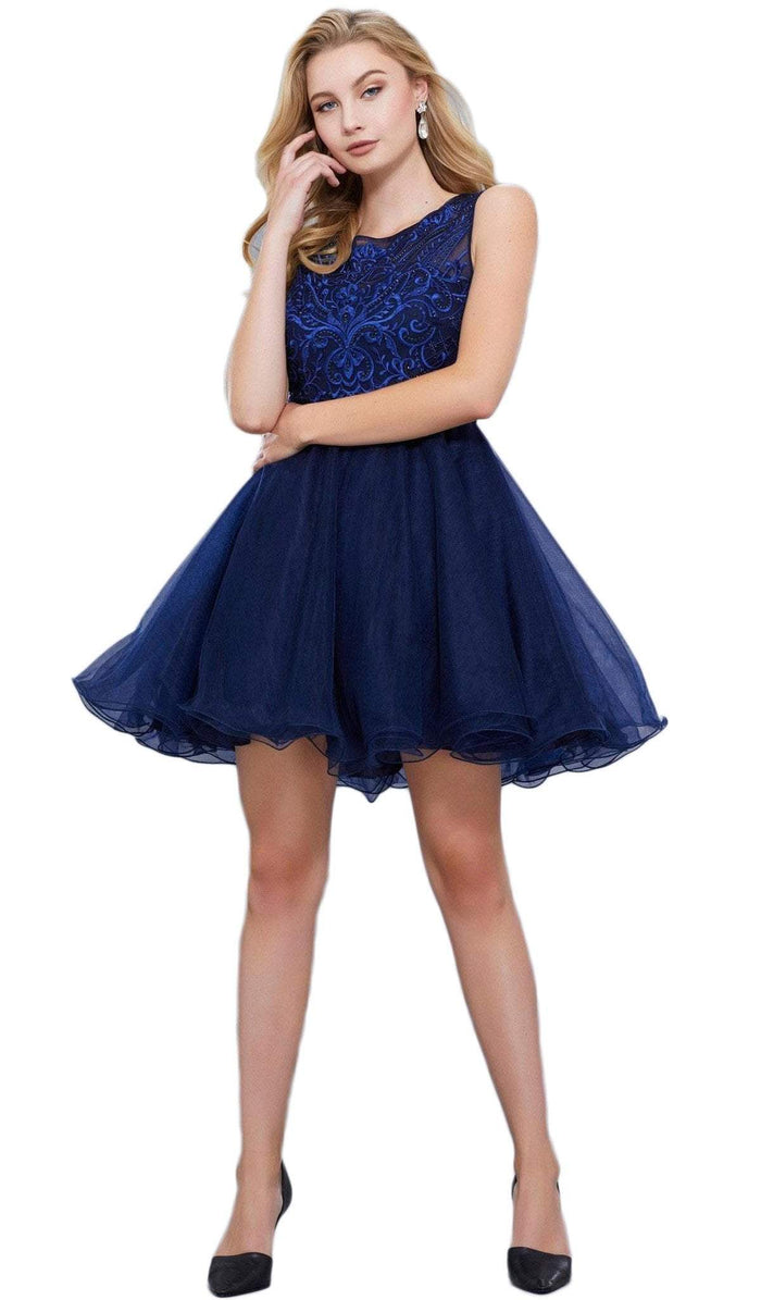 Ruffled Beaded Cocktail Dress