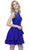 Sleeveless Beaded Tiered A-line Cocktail Dress