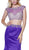 Two Piece Crystal Embellished Trumpet Gown