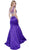 Two Piece Crystal Embellished Trumpet Gown