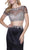 Two Piece Beaded Short Sleeves Trumpet Gown