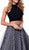 Nox Anabel - 8204 Two-Piece Halter Polka Dot Printed Evening Gown