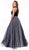 Nox Anabel - 8204 Two-Piece Halter Polka Dot Printed Evening Gown