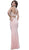 Two Piece High Neck Beaded Long Gown