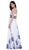 Sleeveless Bejeweled Halter Floral Evening Dress