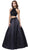 Two Piece Beaded Halter Evening Dress